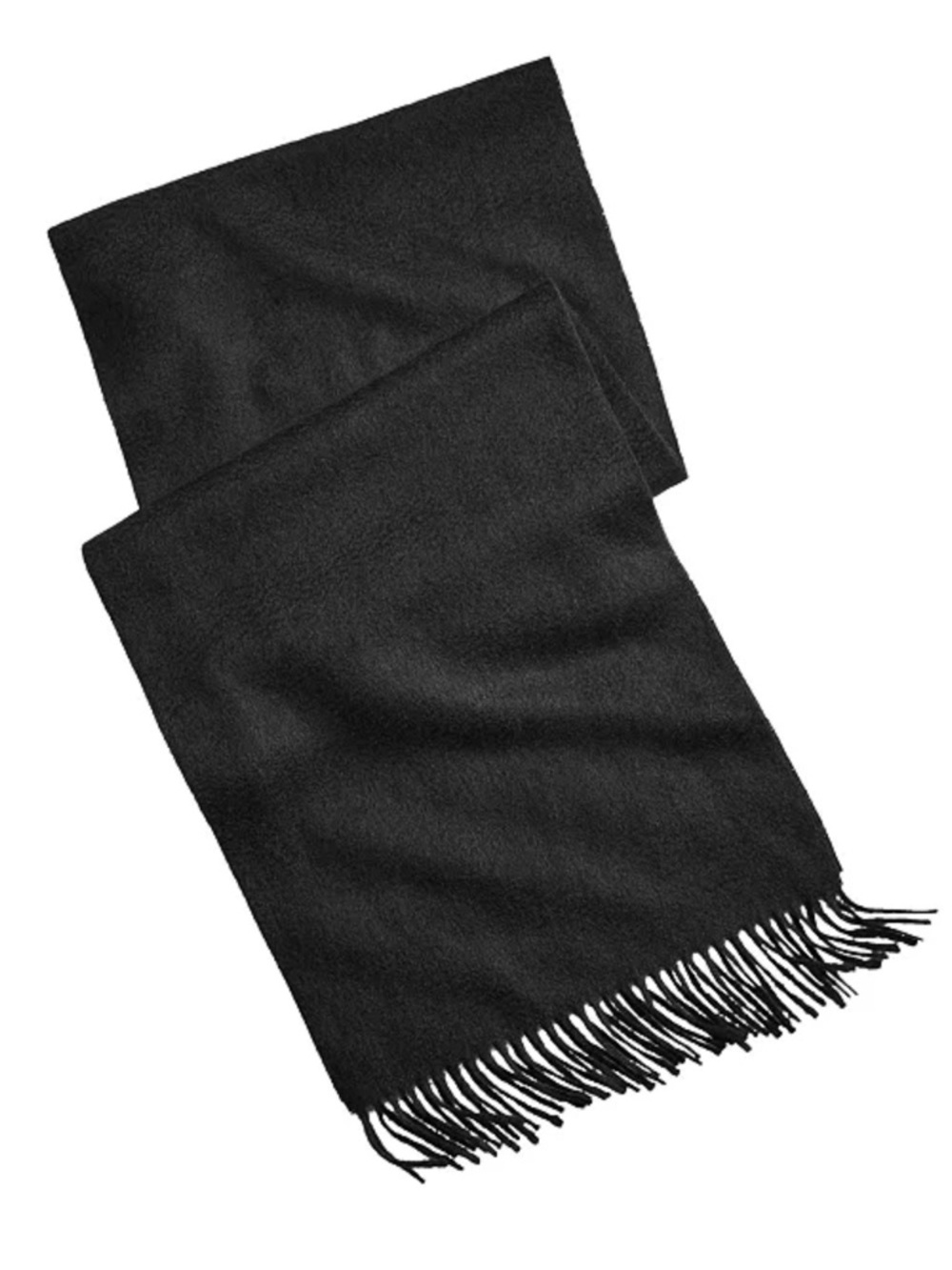 Men's Black Fringe Scarf — Minimalist Everyday Wrap
